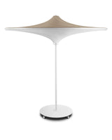Hulasol umbrella color taupe and white mast